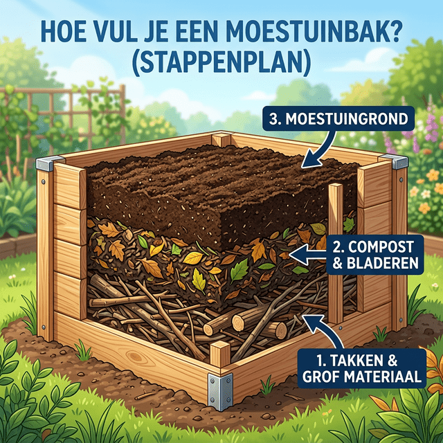 Hoe vul je een moestuinbak? Stappenplan