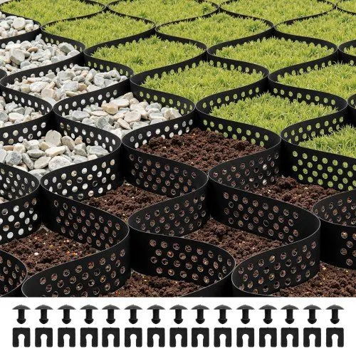 Stevig grindrooster voor tuinpad, oprit en camperparkeerplaats – 50 mm HDPE geogrid