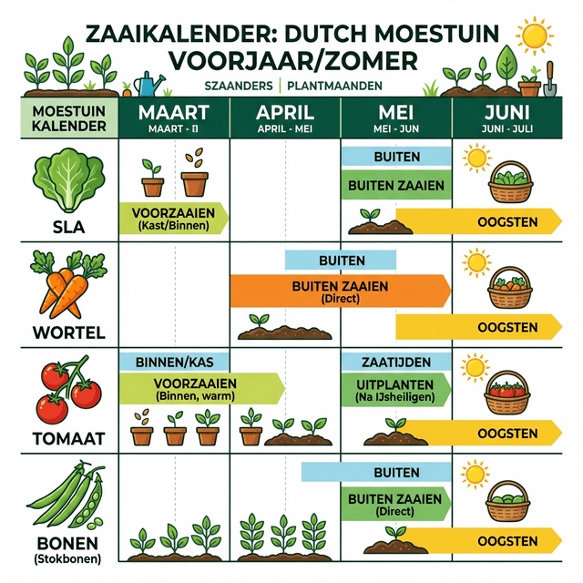 Zaaikalender Moestuin Nederland